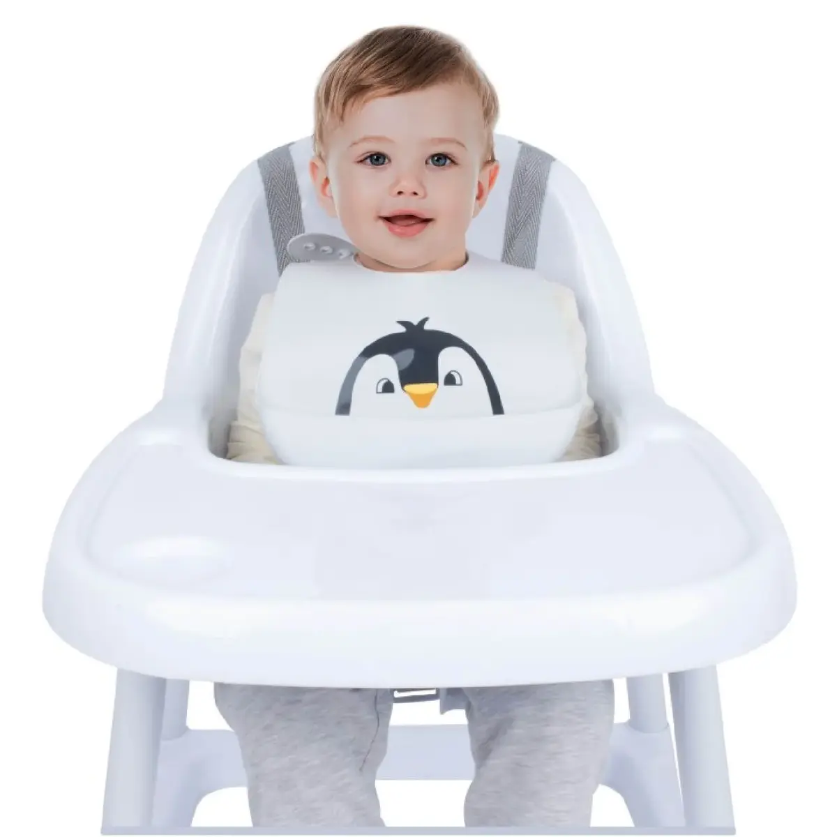 Sevi Bebe Ayarlanabilir Silikon Mama Önlüğü Gri