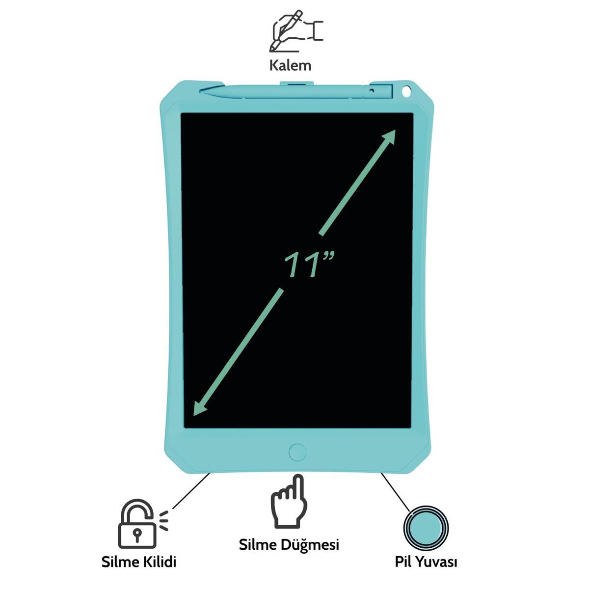 Wicue LCD Dijital Çizim Tableti 11" Mavi