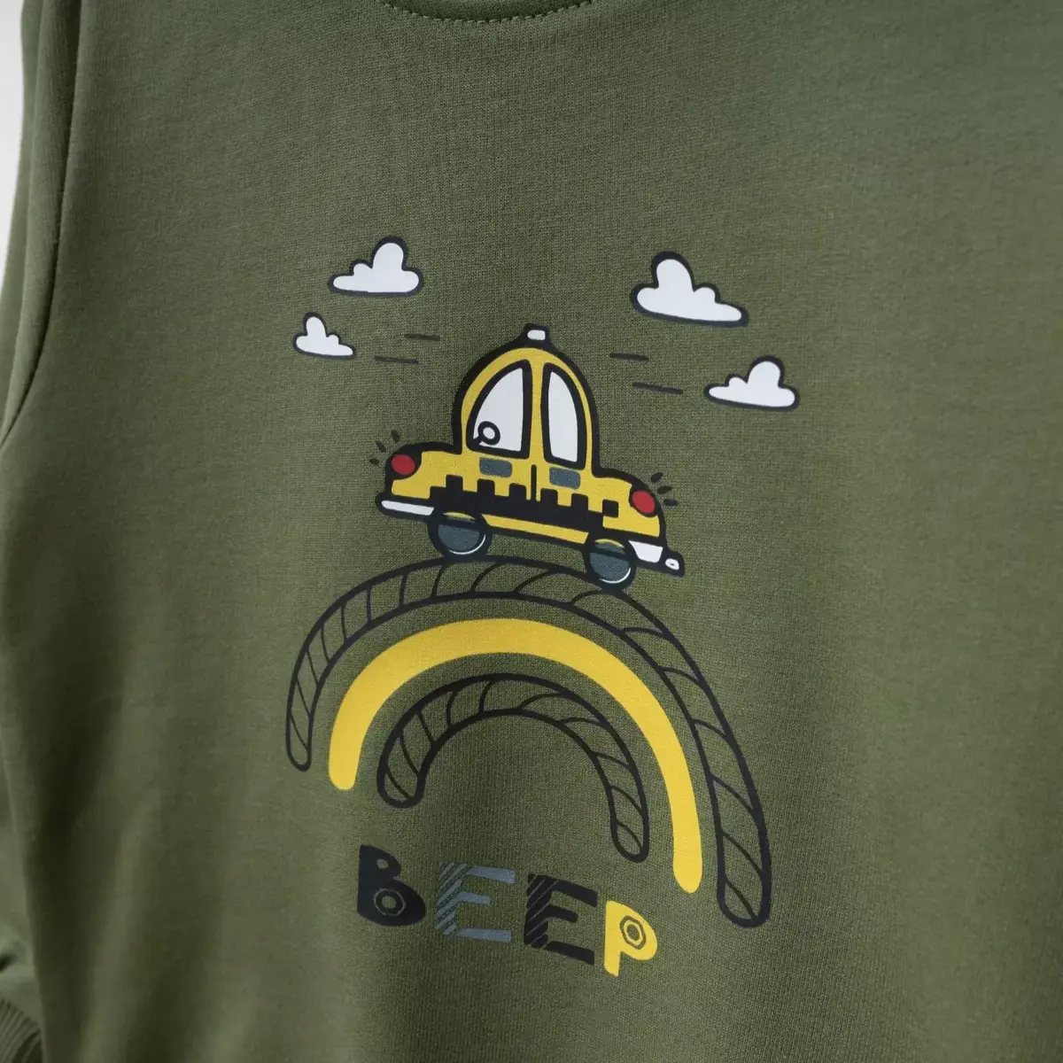 Bebolly 2li Takım Beep Baskılı Haki