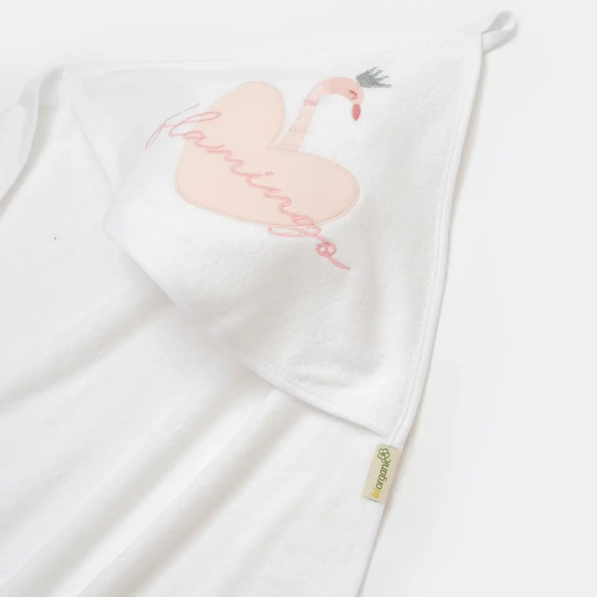 Bibaby Organik Havlu Örme Lovely Flamingo Ekru - Pembe