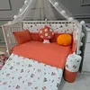 Yuar Baby Yan Duvarlı Beşik Uyku Seti Turuncu Mantar