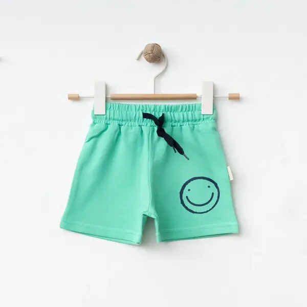 Bebolly Şort Gülenyüz Baskılı Mint