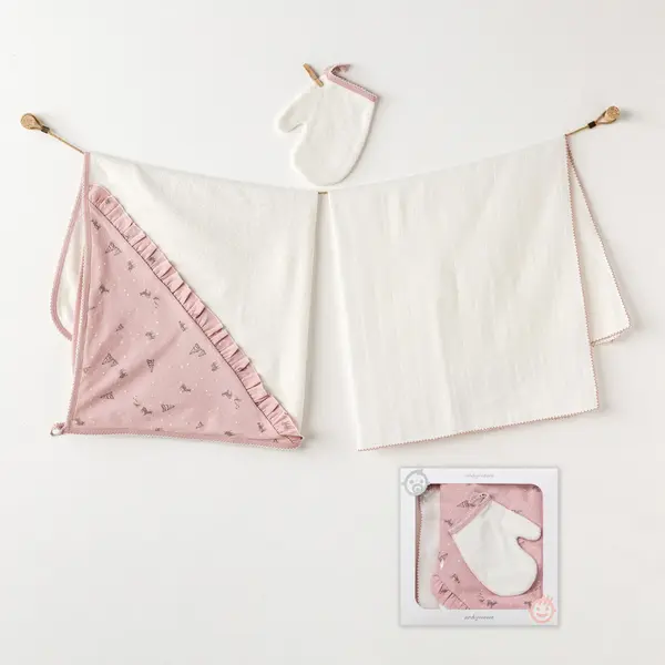 Andy Wawa Havlu Takımı Müslin 3lü Puppy Gazelle Pembe
