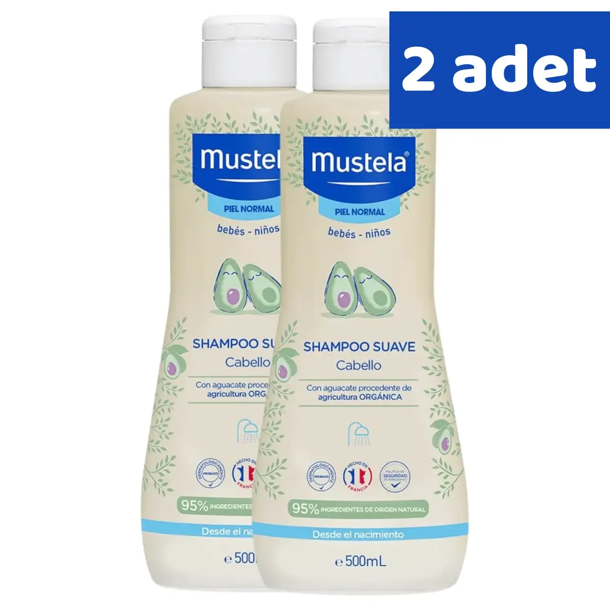 Mustela Gentle Avokado Papatya Özlü Bebek Şampuanı 500 ml x 2 Adet Mustela Gentle Avokado Papatya Özlü Bebek Şampuanı 500 ml x 2 Adet