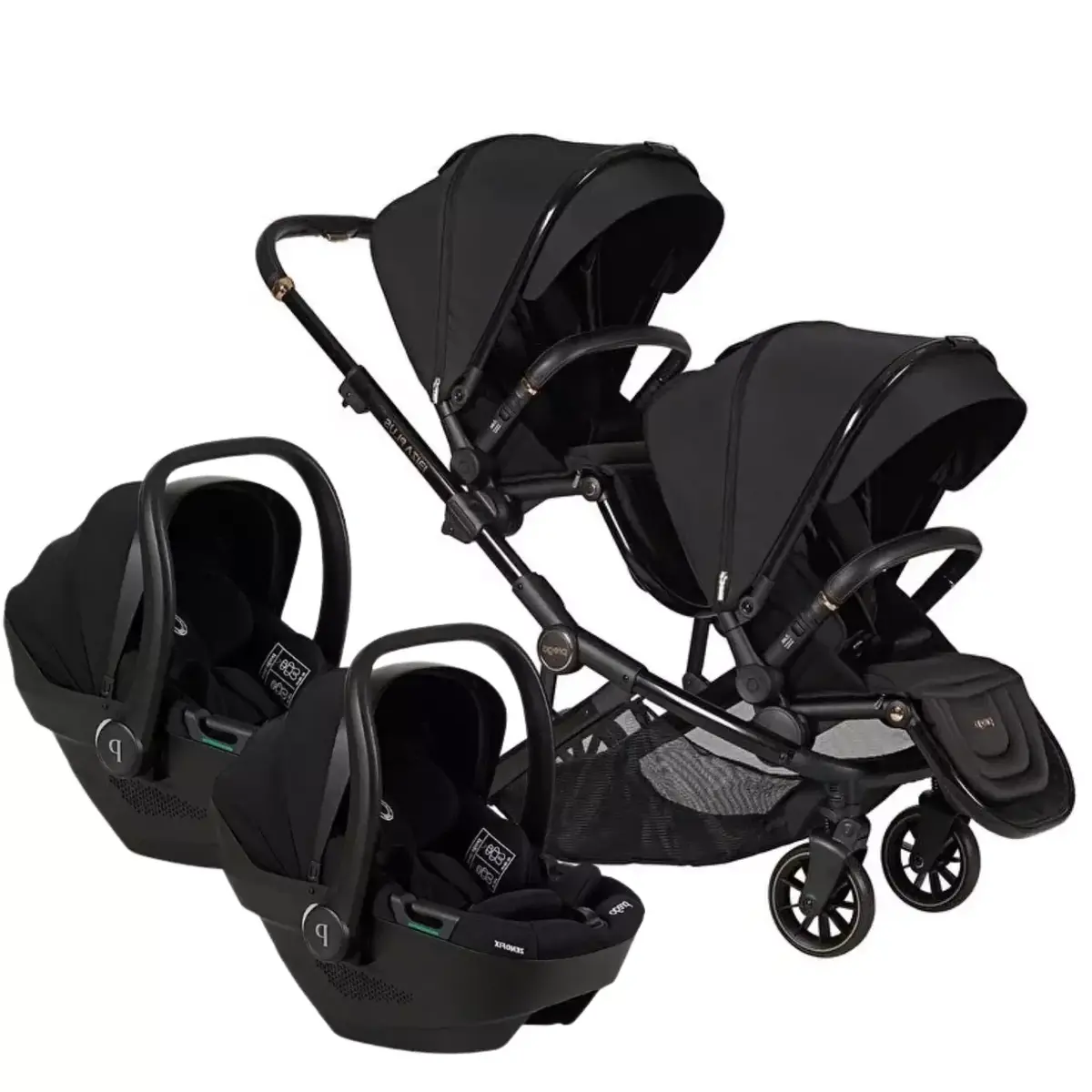 Prego 2420 Ibiza Plus I-Size Travel Sistem İkiz Bebek Arabası Siyah