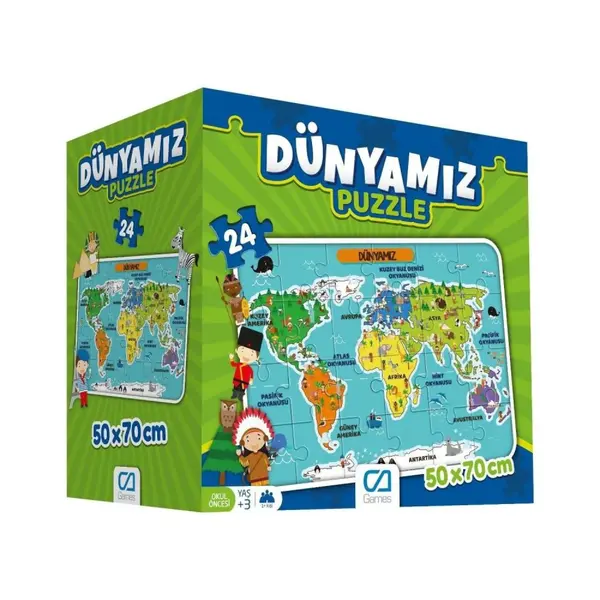 Dünyamız Eğitici Puzzle Büyük 24 Parça
