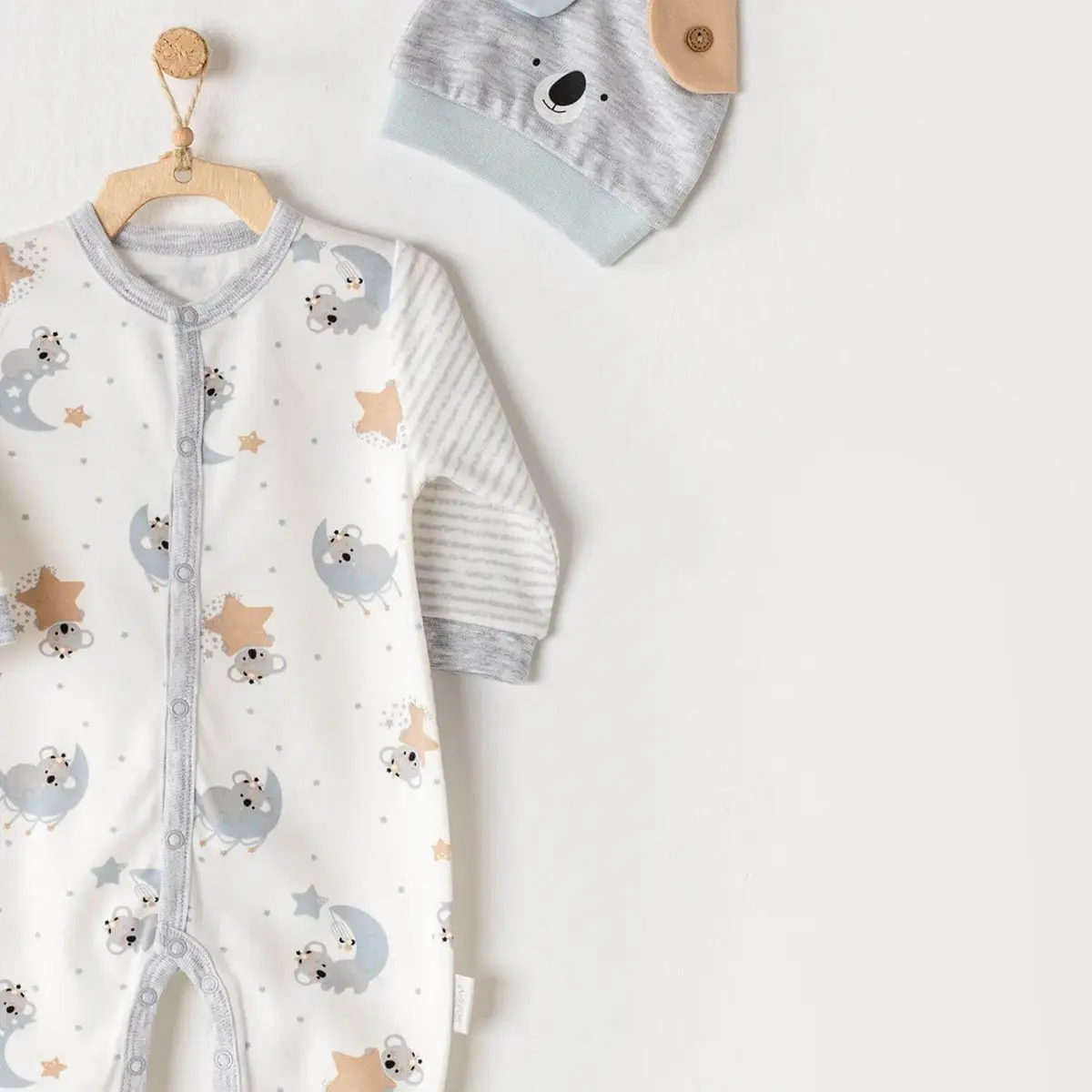 Andy Wawa Tulum Şapka Takım Koala Ekru