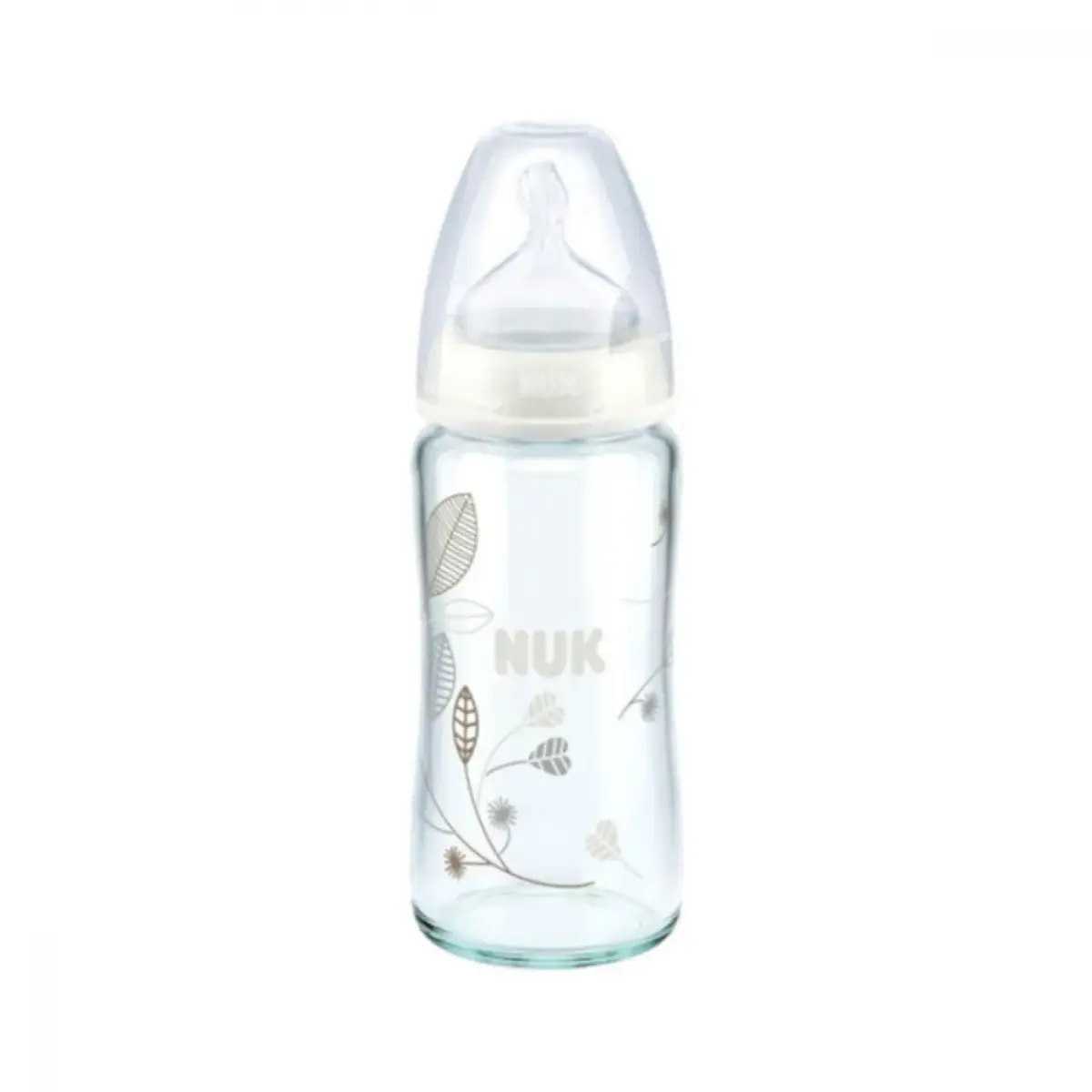 Nuk FC Plus Silikon Emzikli Cam Biberon 240 ml Mavi