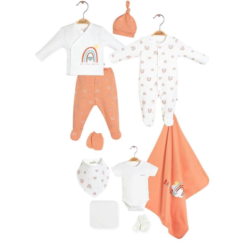 Bibaby Organik Hastane Çıkışı 10lu Happy Rainbow Somon Ekru