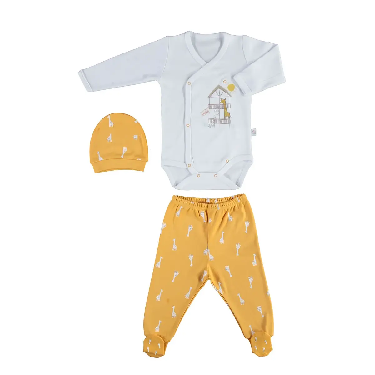 Bibaby Zıbın Takımı 3lü Bimini White Giraffe Hardal