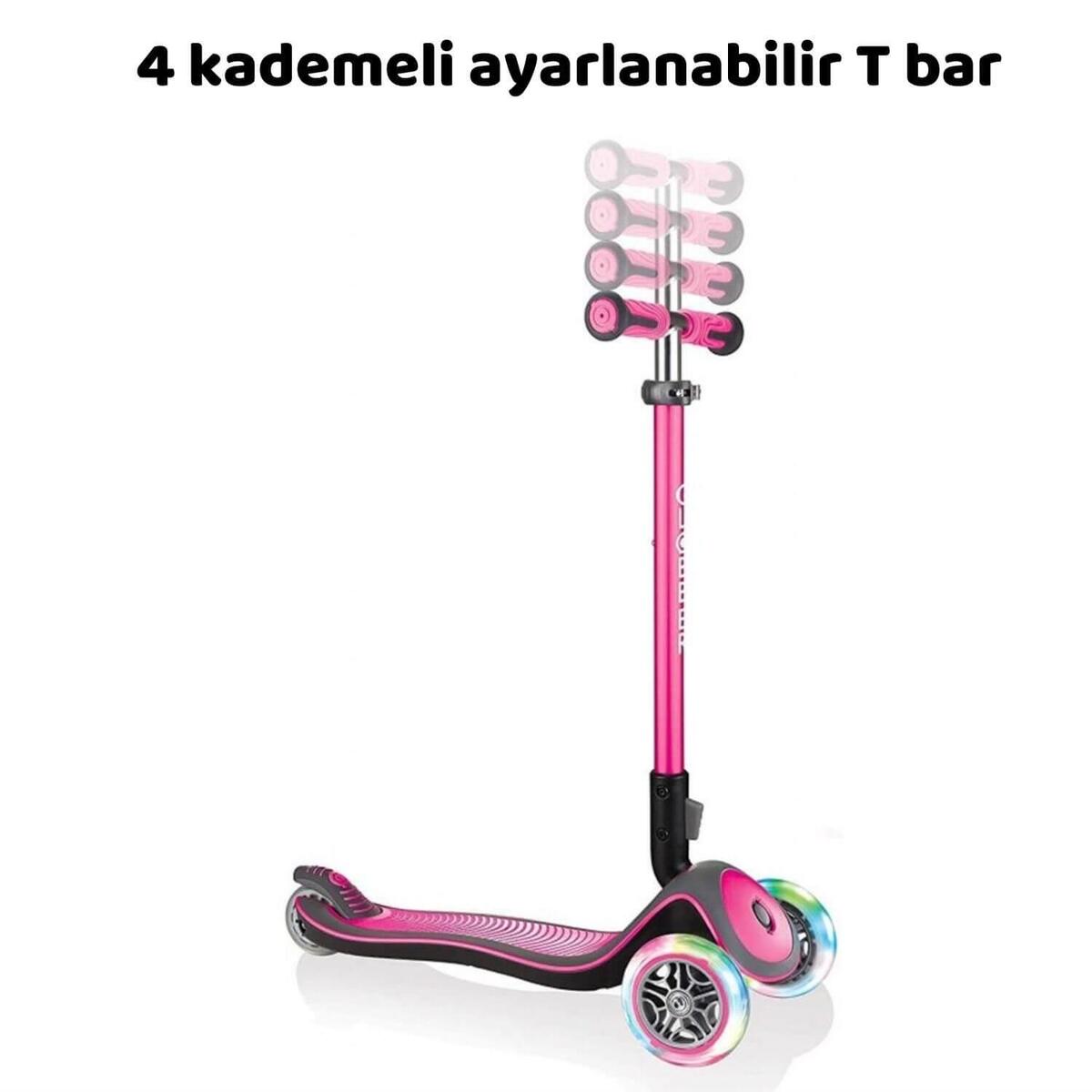 Globber Elite Deluxe Işıklı Scooter Pembe