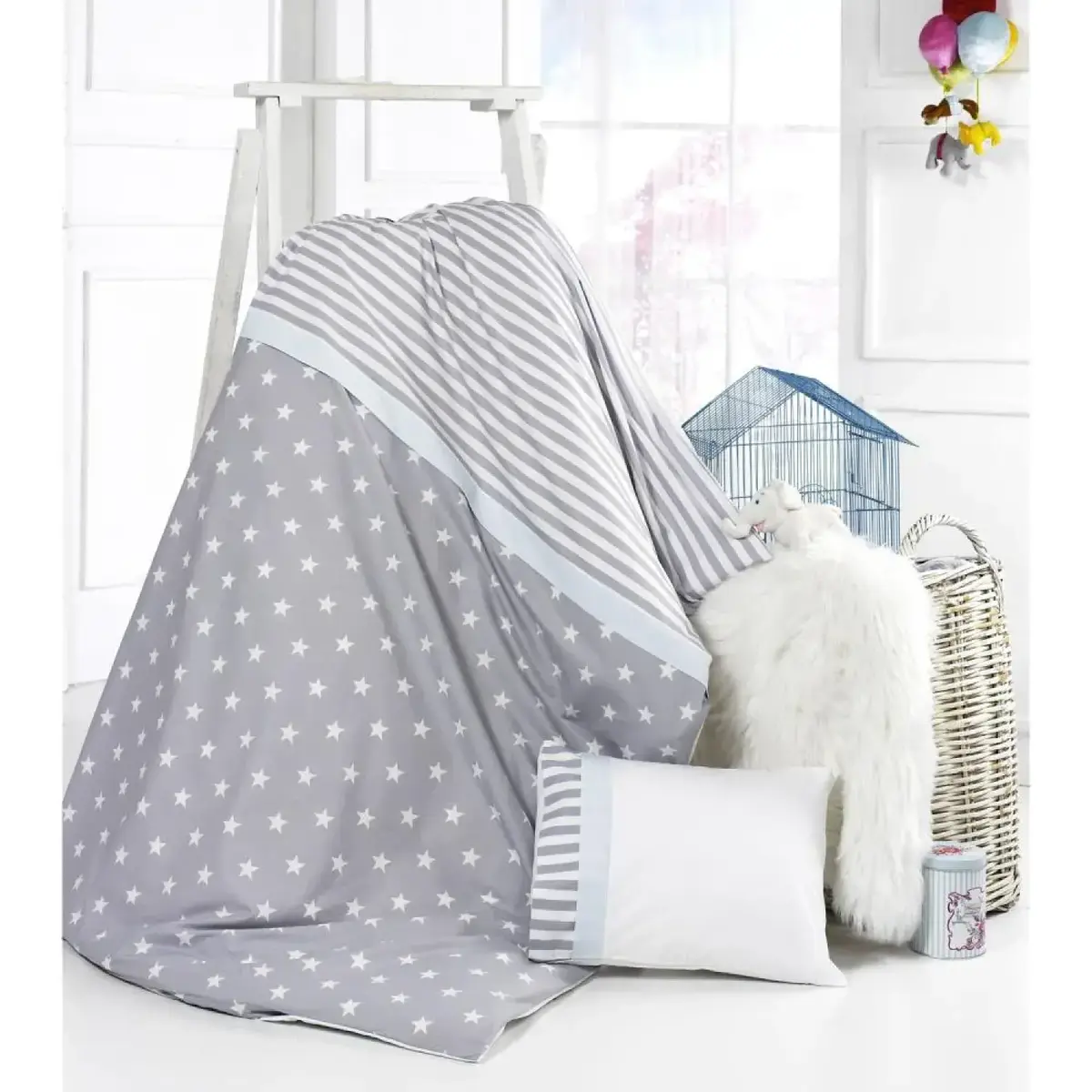Momishop Bebek Nevresim Takımı Softy Mavi