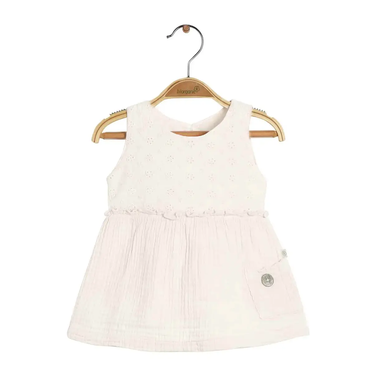 Bibaby Organik Elbise Tiny Daims Natural Ekru