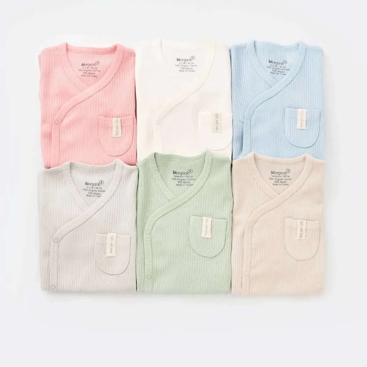 Bibaby Organik Body Kruvaze Eldivenli Soft Modal Ekru