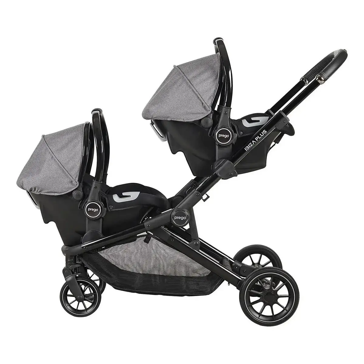 Prego 2223 Ibiza Plus Travel Sistem İkiz Bebek Arabası Gri