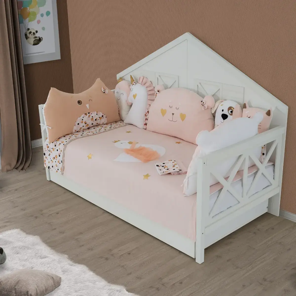 Pierre Cardin White Swan 75*130 Bebek Uyku Seti