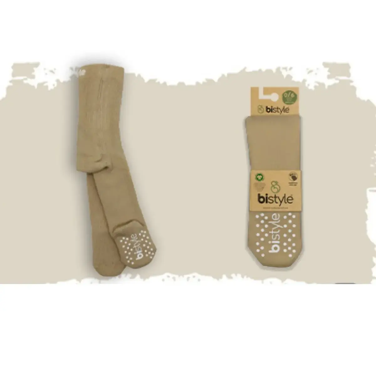 Bistyle Organik Çorap Külotlu Kaymaz Havlu  Bej
