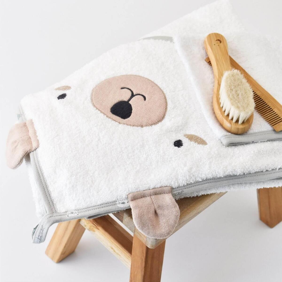 Bibaby Organik Bornoz Takımı Kutulu Hug Me Bear Yeşil