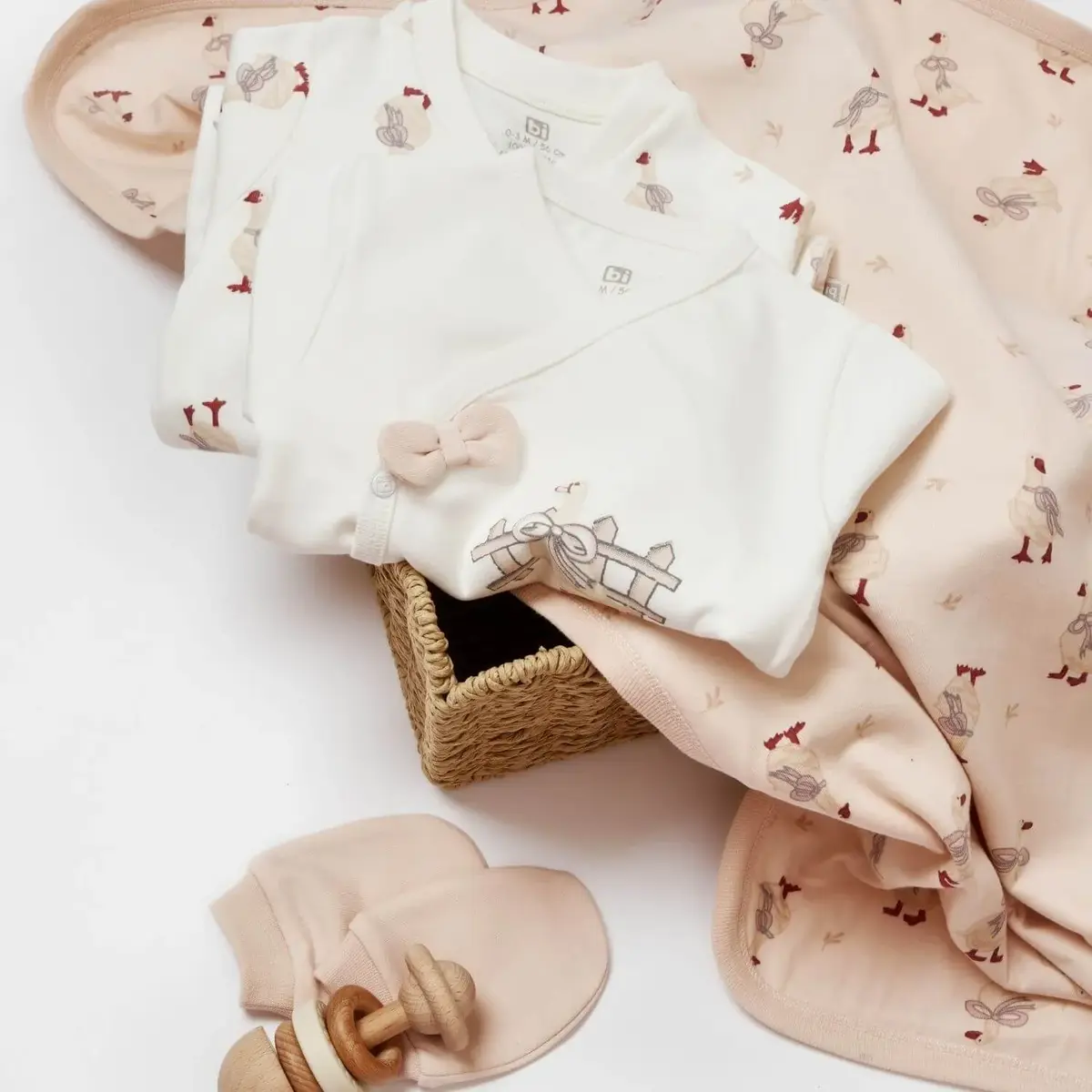 Bibaby Hastane Çıkışı 10lu Twinn Duck Ekru - Pembe