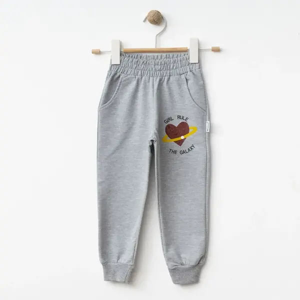 Winimo Çocuk Eşofman Altı Girl Rule Baskılı Gri