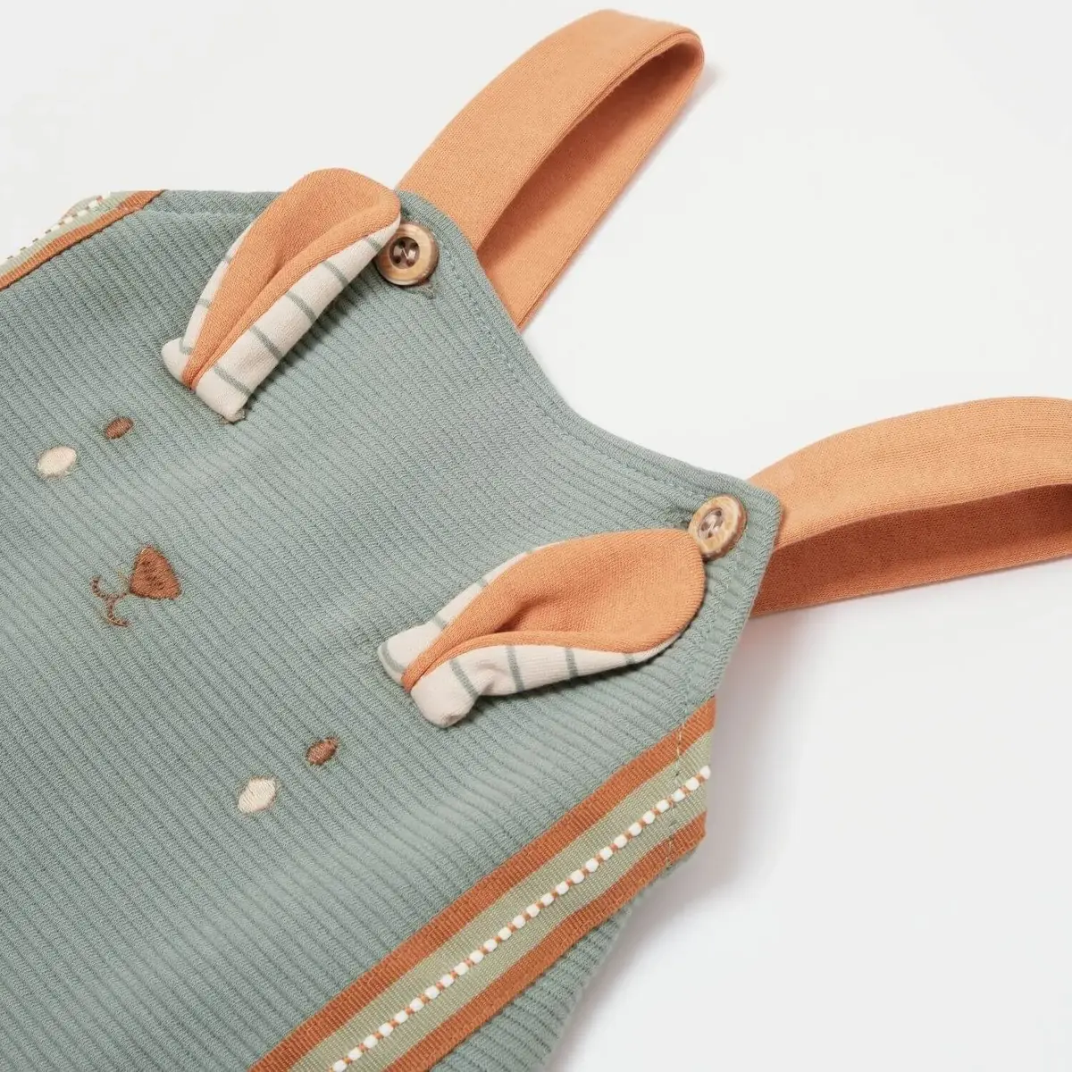 Bibaby Organik Salopet Tulum Cool Lines Bunny Bej - Hardal