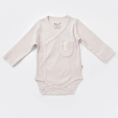 Bibaby Organik Body Kruvaze Eldivenli Soft Modal Gri