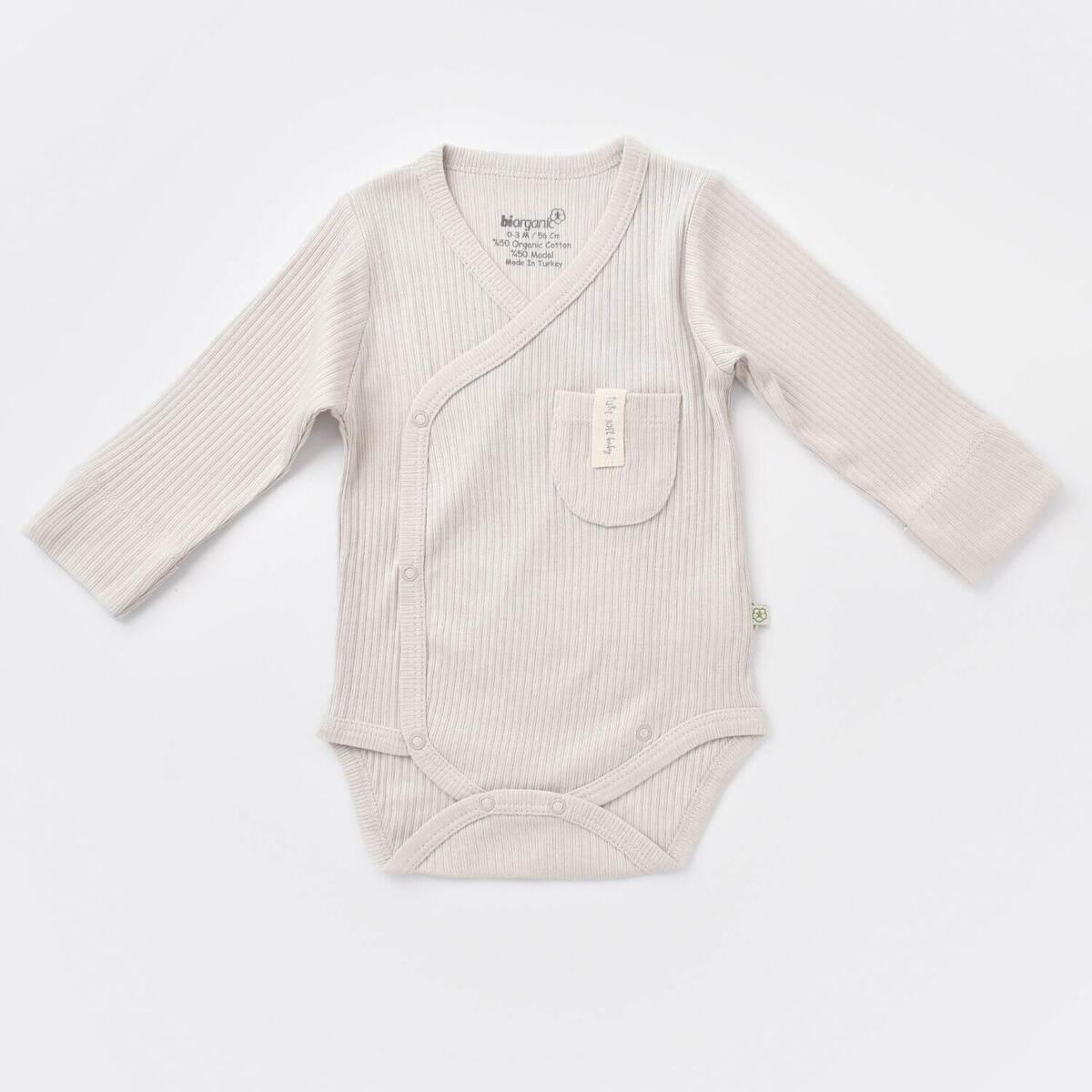 Bibaby Organik Body Kruvaze Eldivenli Soft Modal Gri Bibaby Organik Body Kruvaze Eldivenli Soft Modal Gri
