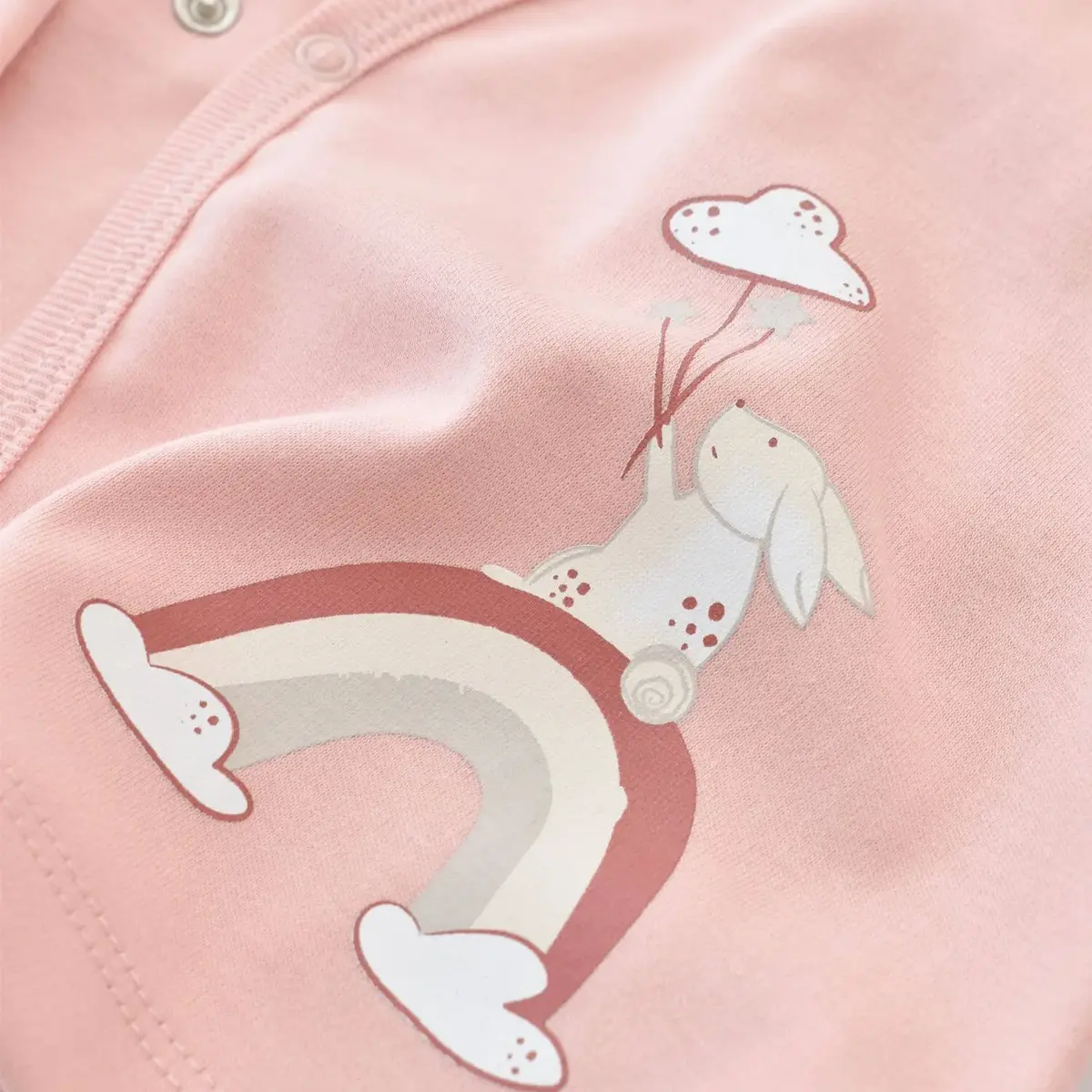 Bibaby Organik Zıbın Takımı 3lü Live Color Rabbit Somon