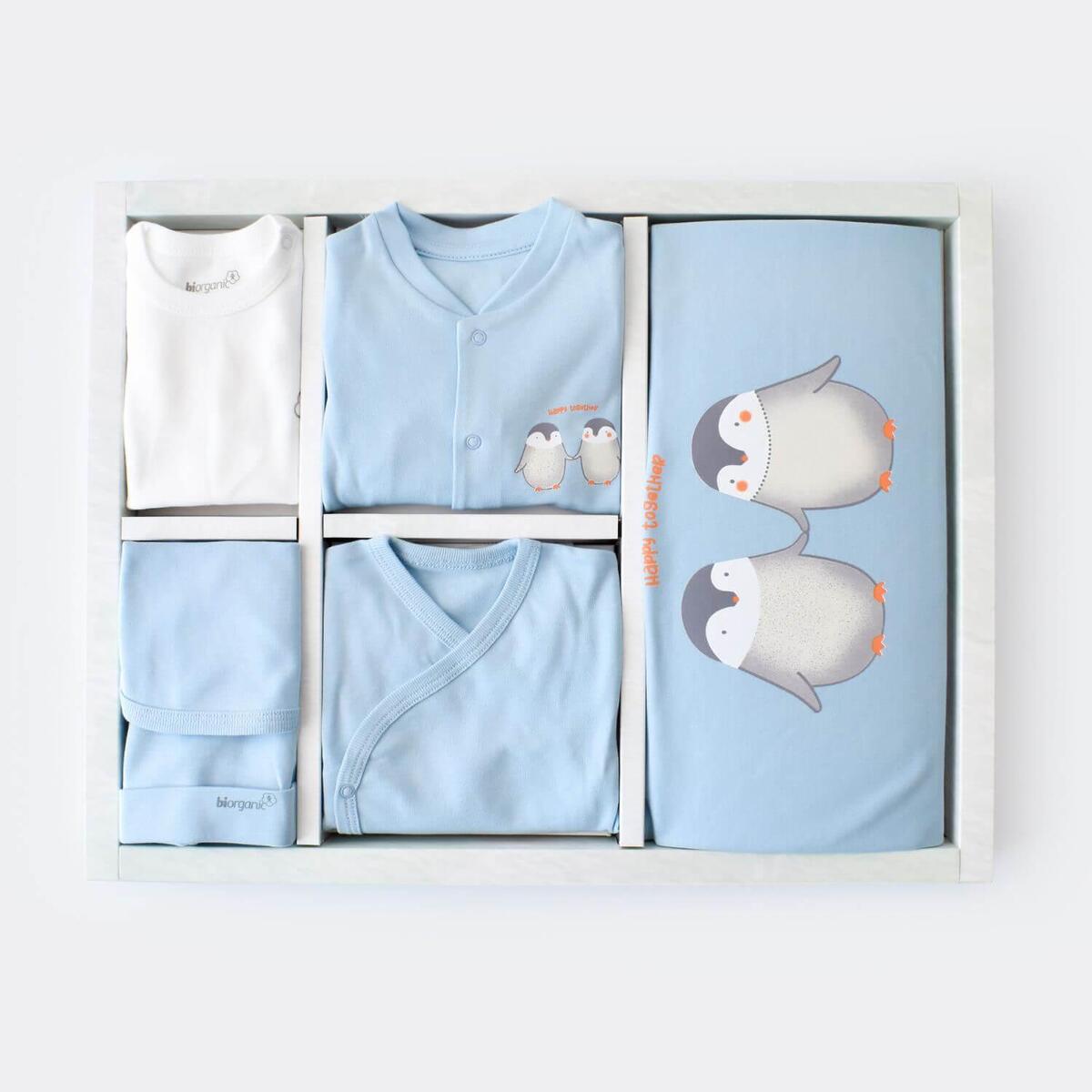 Bibaby Organik Hastane Çıkışı 10lu Hello New Penguins Mavi