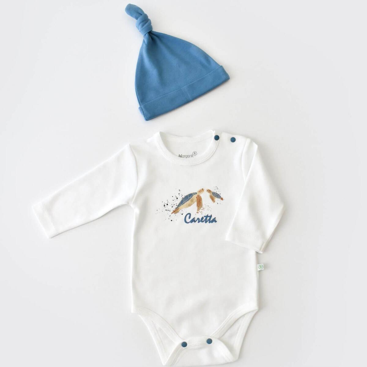 Bibaby Organik Tulum Takımı Tüllü Caretta In Live Ekru - İndigo