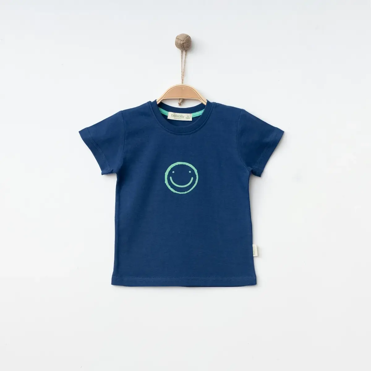 Bebolly T-Shirt Gülenyüz Baskılı Lacivert Bebolly T-Shirt Gülenyüz Baskılı Lacivert