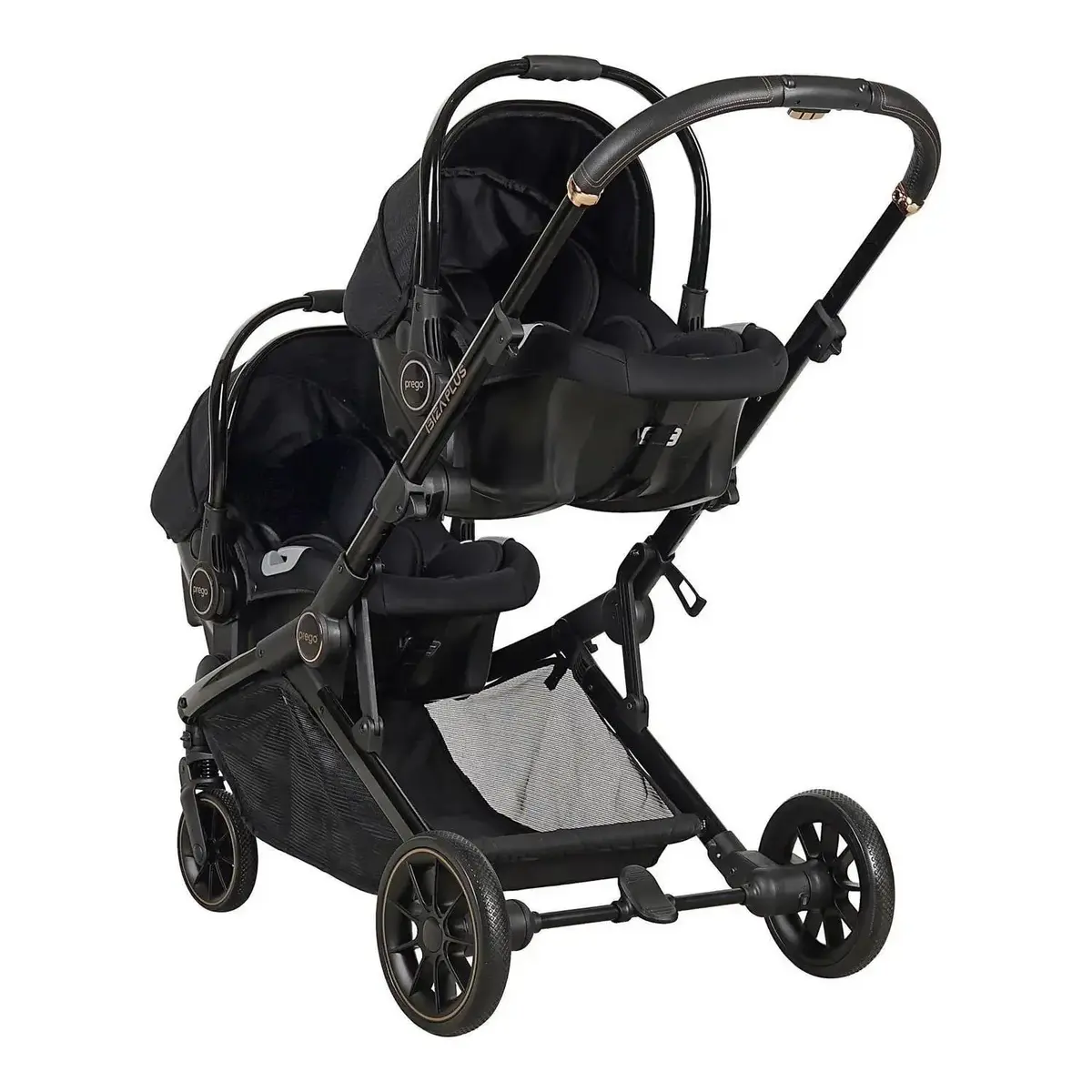 Prego 2223 Ibiza Plus Travel Sistem İkiz Bebek Arabası Siyah