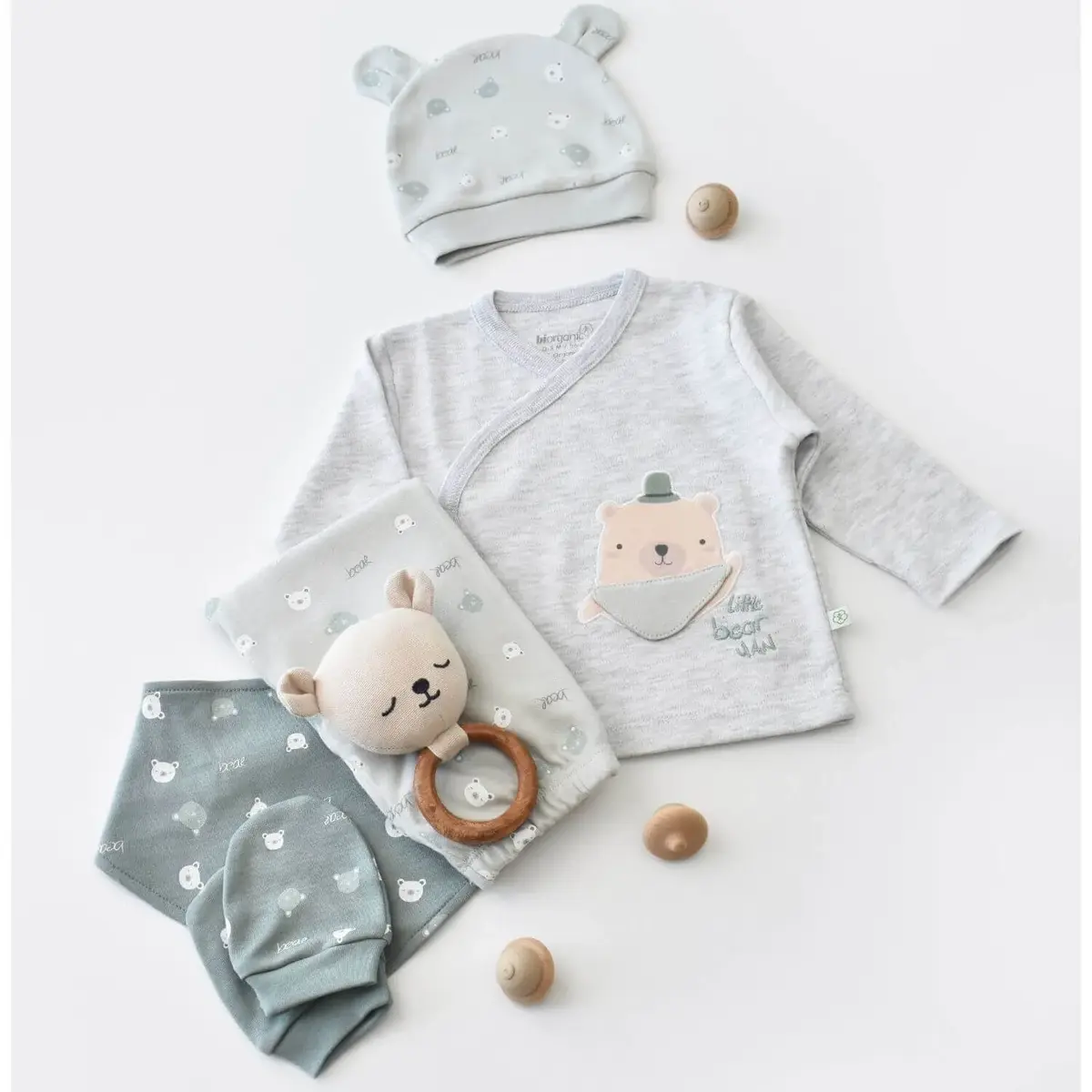 Bibaby Organik Hastane Çıkışı 5li Hug Me Bear Kar Melanj
