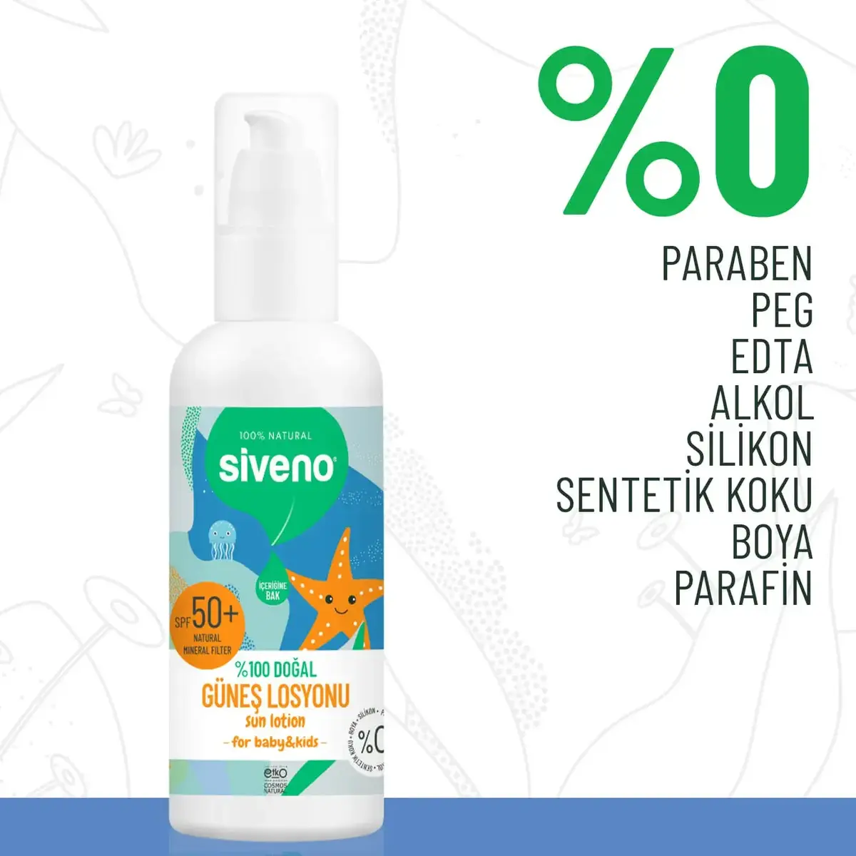 Siveno %100 Doğal Çocuklar İçin Güneş Losyonu 100 ml