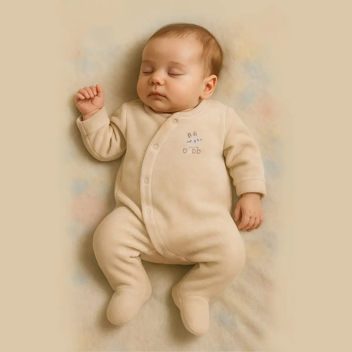 Bistyle Tulum Kadife I Love Daddy Açık Bej