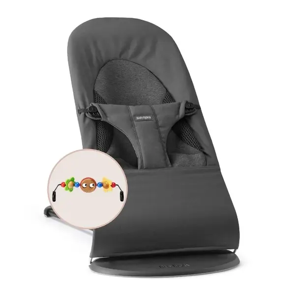 Babybjörn Balance Soft Ana Kucağı Oyuncaklı Woven Jersey Tri-Fabric Dark Grey