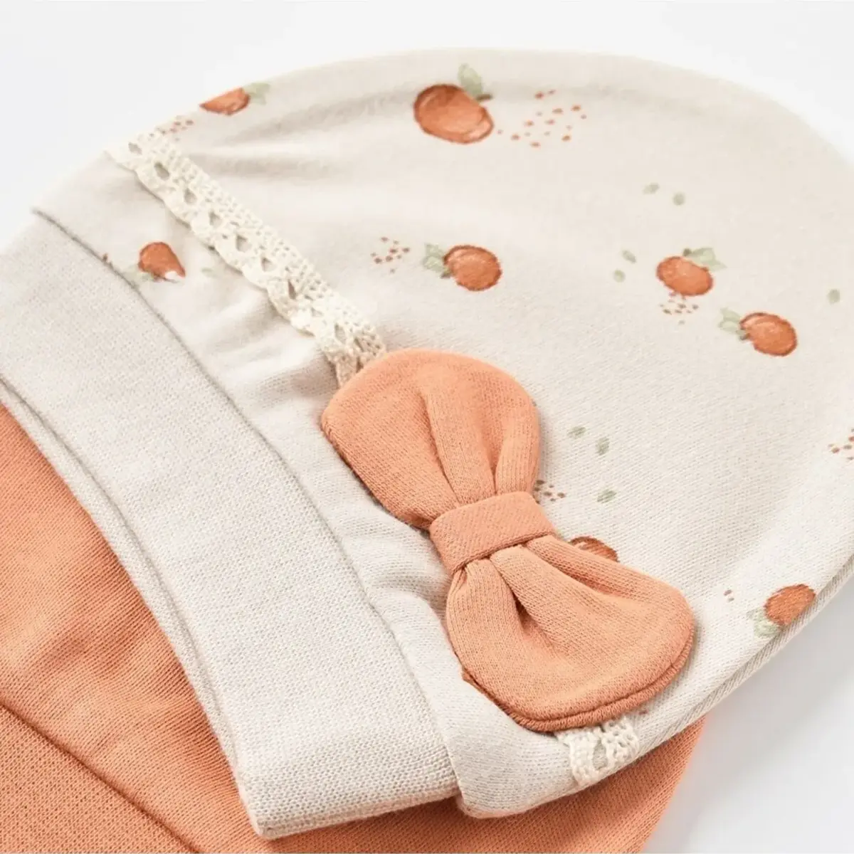 Bibaby Organik Şapka 2li Summer Fruit Light Cream Caramel
