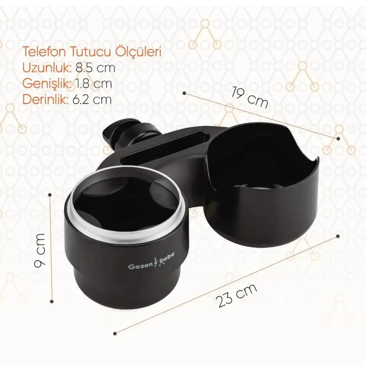 Gezenbebe 3’ü 1 Arada Bebek Arabası Telefon, Şişe ve Atıştırmalık Tepsisi