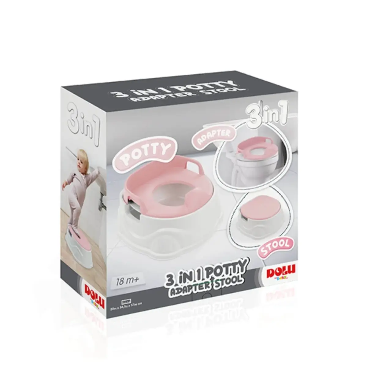 Dolu 3in1 Lazımlık Adaptör Basamak Pembe