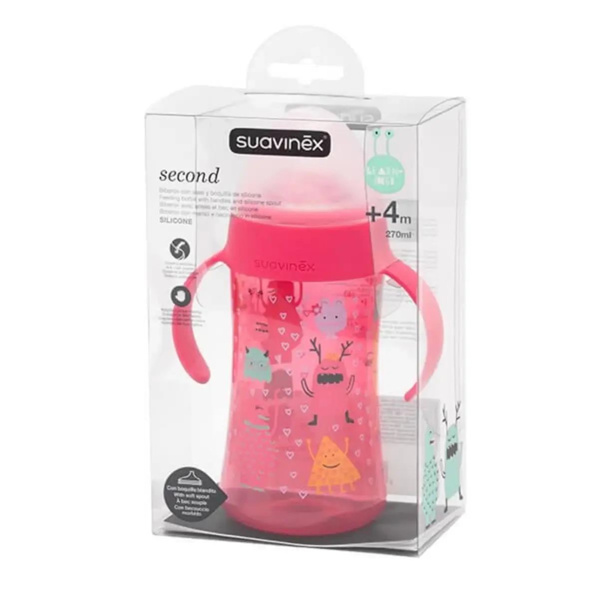 Suavinex Kulplu Bardak 270 ml 4+ Ay Booo Pembe