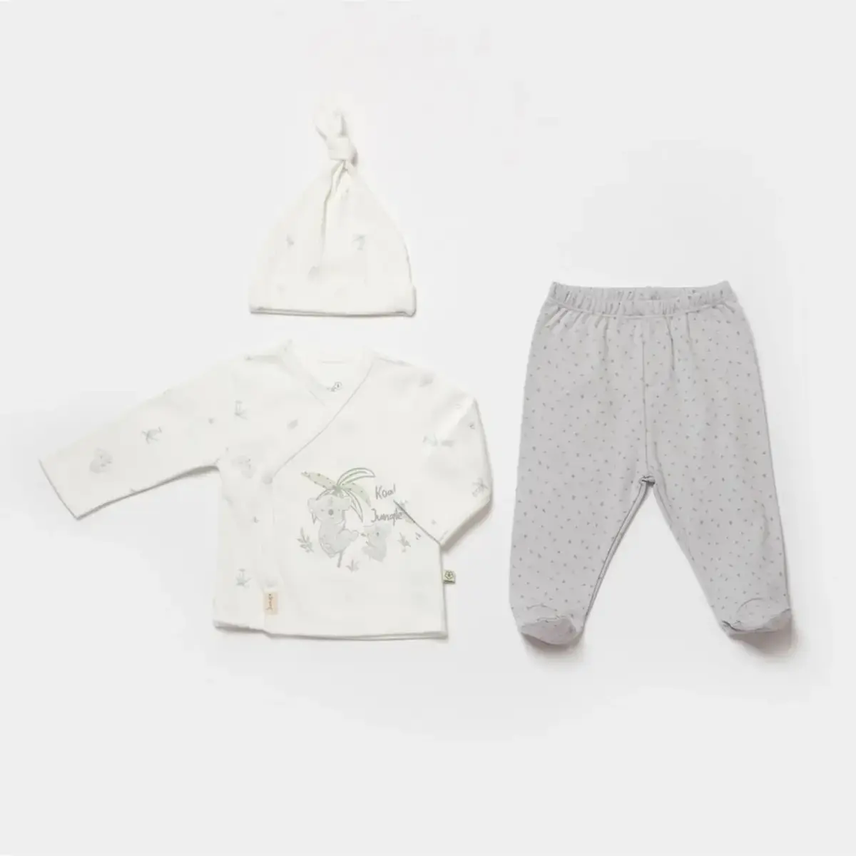 Bibaby Organik Zıbın Takımı 3lü Koala Jungle Gri