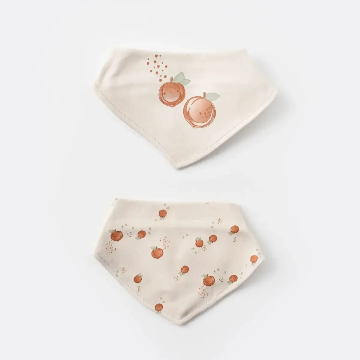 Bibaby Organik Fular Önlük 2li Summer Fruit Light Cream