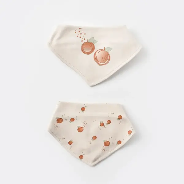 Bibaby Organik Fular Önlük 2li Summer Fruit Light Cream
