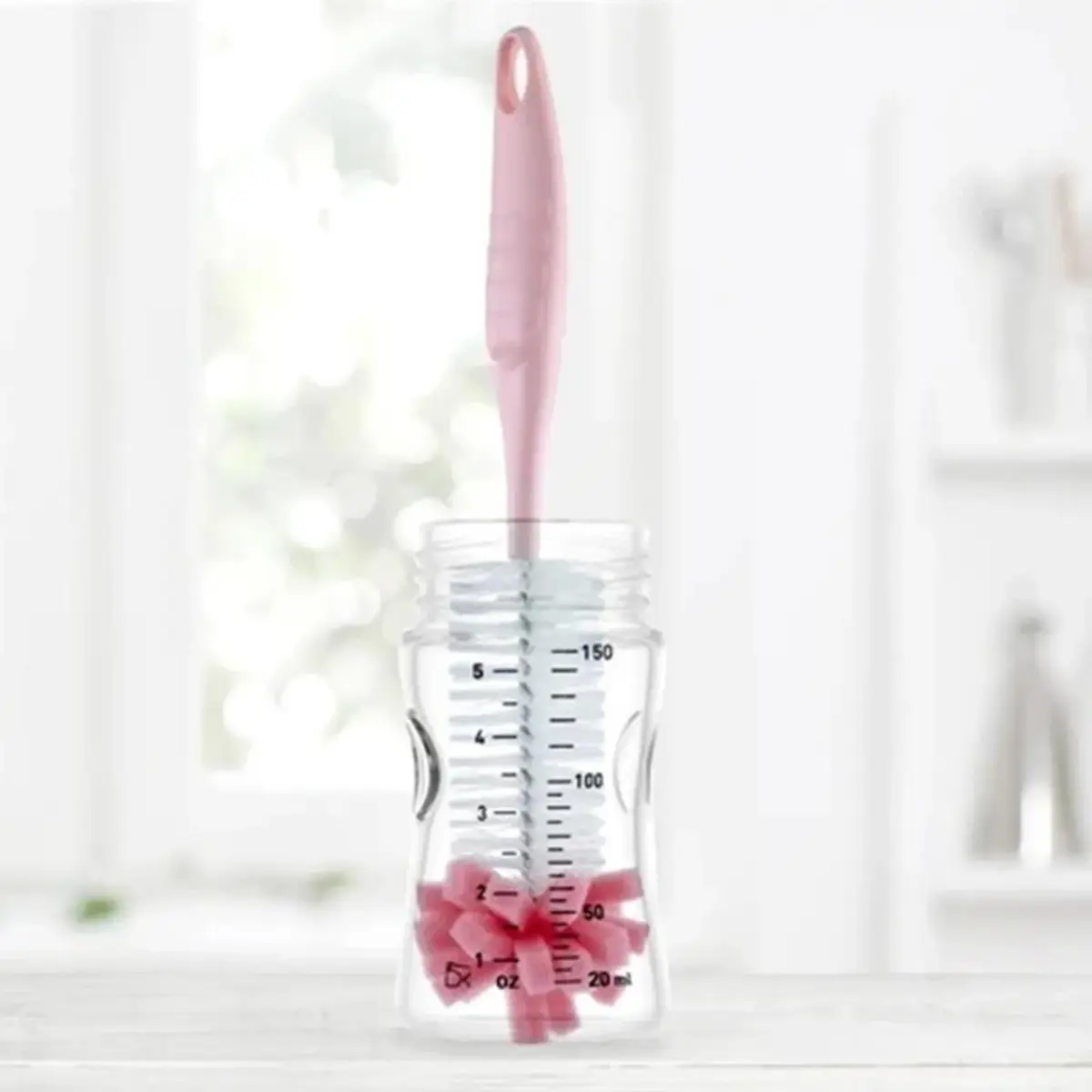 Babyjem Süngerli Biberon Temizleme Fırçası Pembe 