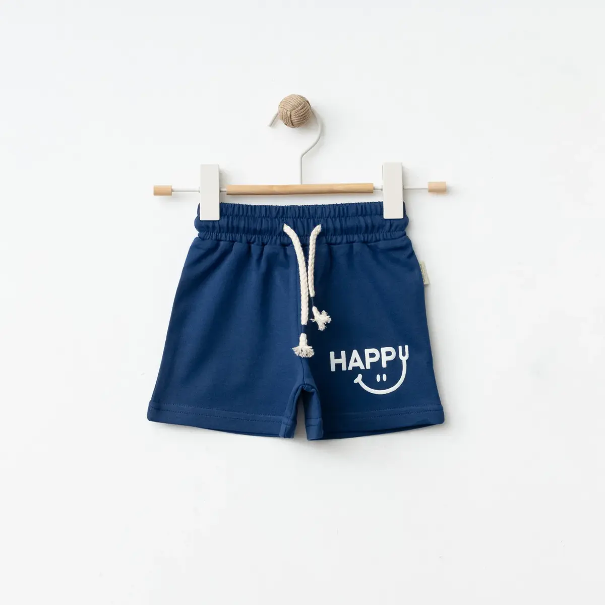 Bebolly Şort Happy Baskılı Lacivert