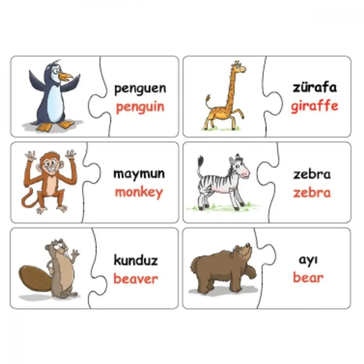 Edukido Eşleştir Hayvanlar Mukavva Puzzle