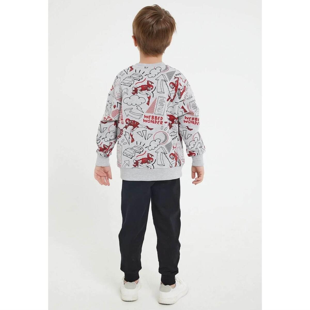 Spider Man Eşofman Takımı Gri Melanj