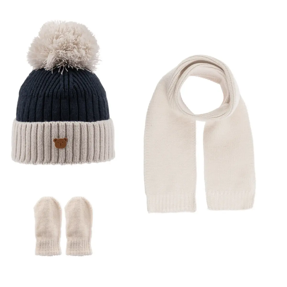 Kitti Atkı Bere Eldiven Takım Lacivert