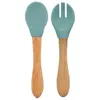 OiOi Mama Kaşığı + Çatal Aqua Green