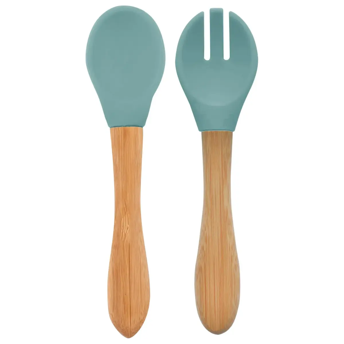 OiOi Mama Kaşığı + Çatal Aqua Green